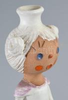 Nő figurális váza, m: 19 cm
