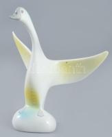 Hollóházi lúd, jelzett, hibátlan, m: 15 cm