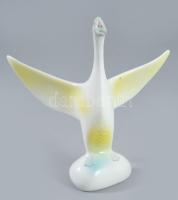 Hollóházi lúd, jelzett, hibátlan, m: 15 cm