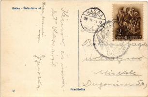 1938 Kassa, Kosice; Stefánikova ulica. Fried / Stefánik utca, Színház, üzletek, automobil, villamos ...