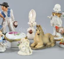 9 darab kis porcelán és kerámia tárgy