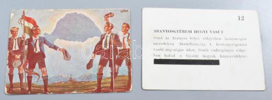 ca 1940 Erdély nevezetességeit bemutató gyűjtőkártya-pakli, 1-64, teljes / Collective cards of Trans...