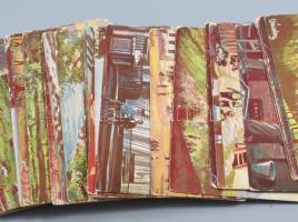 ca 1940 Erdély nevezetességeit bemutató gyűjtőkártya-pakli, 1-64, teljes / Collective cards of Trans...