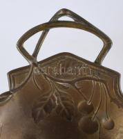 Szecessziós réz kínáló, h: 29 cm