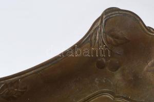 Szecessziós réz kínáló, h: 29 cm