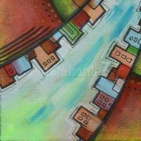 Nagy Imola (1976-): Két világ. Akril, vászon, jelzett 40x30 cm