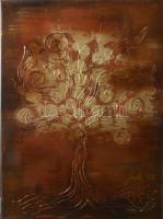 Nagy Imola (1976-): Aranyfa. Akril, vászon, jelzett 40x30 cm