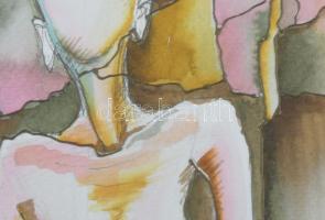 Nagy Imola (1976-): Öregkor. Akvarell, vászon, jelzett 18,5x13 cm Üvegezett keretben