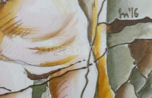 Nagy Imola (1976-): Öregkor. Akvarell, vászon, jelzett 18,5x13 cm Üvegezett keretben