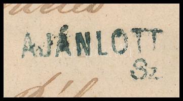 1871 Kőnyomat 10kr + Réznyomat 5kr vegyes bérmentesítés ajánlott levélen (380.000) / Mi 4 + 10 mixed...