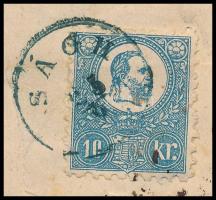1871 Kőnyomat 10kr + Réznyomat 5kr vegyes bérmentesítés ajánlott levélen (380.000) / Mi 4 + 10 mixed...