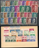 Deutsches Reich 1933-1942 Hitler-fejes bélyegek, egy részük ívszéli + Német megszállás Ukrajnában teljes sor, 2 stecklapon