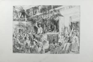 Új március 11 db nagy méretű rézkarcot tartalmazó mappa: Gönczi Béla, Molnár Gabriella, Bauer, Kovác...