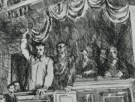 Új március 11 db nagy méretű rézkarcot tartalmazó mappa: Gönczi Béla, Molnár Gabriella, Bauer, Kovác...