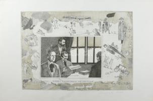 Új március 11 db nagy méretű rézkarcot tartalmazó mappa: Gönczi Béla, Molnár Gabriella, Bauer, Kovác...