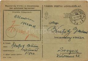 1943 Tábori Postai Levelezőlap - saját kézzel rajzolt, gyerek / WWII Hungarian military field post, ...