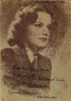 1943 Tábori Postai Levelezőlap - hölgy / WWII Hungarian military field post, lady (szakadás / tear)