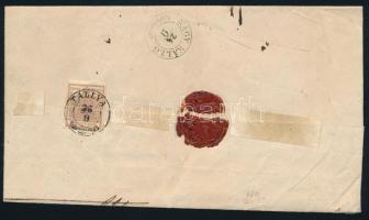 1852 Ajánlott levél 9kr + hátoldalon 6kr (kettétépve) "TÁLLYA" (Gudlin 150p) - "NAGY ...