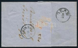 1861 15kr levélen "TRIEST" - "GRAN-NÁNA"