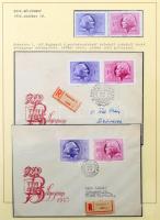 Magyar Bélyegnapok kiállítási anyag Lindner albumban, benne blokkok, FDC-k stb. (Debreceni Zsolt mar...