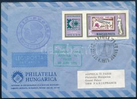 1975 Arphila vágott szelvényes bélyeg légi levélen