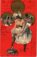 1901 Red-golden Club card (EK)