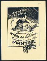 Jelzés nélkül: Il Napoleone degli ex libris, linó, papír, 14,5×11 cm