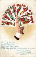 Tell playing cards with Czech poem (r)
