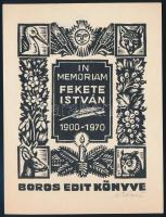 Kékesi László (1919-1993): In memoriam Fekete István, linó, papír, jelzett, 14×10,5 cm