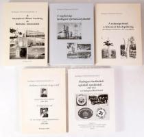 Kunhegyesi helytörténeti füzetek sorozat 5 kötete (4-5., 9-11. köt.): A nagykunsági kunhegyesi reformátusok életéből.; A redempciótól a feketicsi kitelepülésig. (Kunhegyes története a 18. században.); A kunhegyesi olvasókörökről, egyletekről, egyesületekről... (1867-1951) és a Kunhegyesiek Baráti Köréről.; A Középtiszai Állami Gazdaság és Bánhalma történetéből.; ,,Hullámzó szívének virága a dal". Kolosy Iréne Elvira költőnő (1863-1887). A viharedzett nő. Dr. Kis Margit tanár, irodalomtörténész életéből (1903-1989). Szerk.: Víg Márta. Kunhegyes, 2004-2013, Kunhegyesiek Baráti Köre. Kiadói papírkötés.