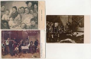 21 db RÉGI festmény reprodukciós képeslap / 21 pre-1945 art postcards