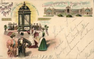 1898 Brussels Expo Pavilion Remy litho