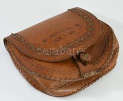 Bőr tarsoly táska, 21x24 cm