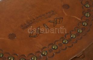 Bőr tarsoly táska, 21x24 cm