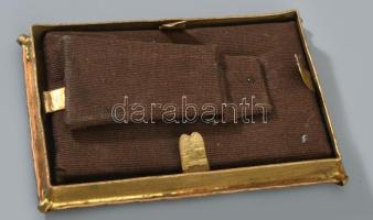 Régi zománcozott réz támasztható képkeret, 7x5 cm