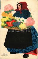 1917 Magyar művészlap / Hungarian art postcard s: Győri Aranka (fl)