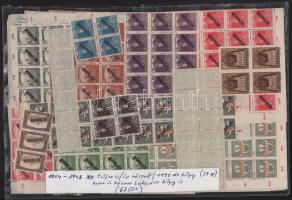 1904-1948 1.196 db bélyeg (39 klf) ívekben és ívtöredékekben, köztük hármaslyukasztású bélyegek is, nagy tasakban (67.500)