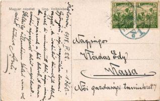 1918 Magyar népélet / Ung. Volksleben / Hungarian folklore art postcard s: Kardos Böske (szakadás / ...