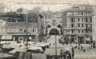 Trieste Carlo Goldoni square with the editorial office of Il Piccolo and the Montuzza gallery