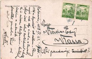 1918 Magyar népélet / Ung. Volksleben / Hungarian folklore art postcard s: Kardos Böske (kis szakadá...