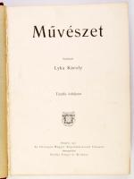 1911 Művészet. X. évfolyam. Szerk.: Lyka Károly. Bp., 1911, Singer és Wolfner,(Hornyánszky Viktor-ny.) Gazdag képanyaggal, képtáblákkal illusztrált. Átkötött félvászon-kötés, kissé kopott borítóval, az első 5 lap kijár.