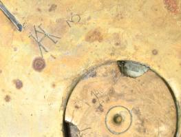 Töltényhüvelyből készített hamuzós öngyújtó, d: 14 cm, m: 10 cm