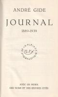 Gide, André: 
Journal 1889-1939. Avec un index des noms et des oeuvres cités.
(Paris, 1955). (Libr...