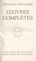 Mallarmé, Stéphane:
Oeuvres completes. Texte établi et annoté par Henri Mondor et G. Jean-Aubry.
(...