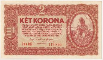 1920. 2K "2aa 027 149.892" T:AU / Hungary 1920. 2 Korona "2aa 027 149.892" C:AU
...
