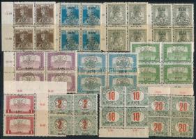 Kolozsvár 1919 11 db 4-es tömb, egy kivételével mind ívszéli, Bodor vizsgálójellel