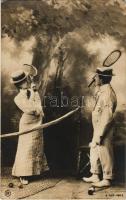 1904 Teniszező pár / couple playing tennis (EK)