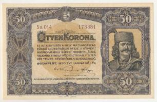1920. 50K barna "5a 014 178381" sorszámmal, "Orell Füssli Zürich" nyomdahely jel...