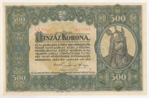 1920. 500K "5 A 004 437394", "Orell Füssli Zürich" nyomdahely jelöléssel T:UNC,A...
