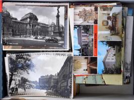 Kb. 400 db magyar és külföldi város képeslap dobozban / cca. 400 Hungarian and foreign town postcards in a box